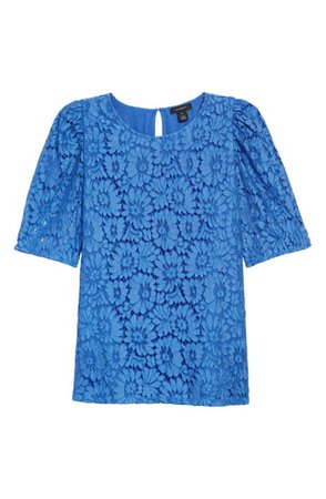 Halogen® Puff Sleeve Lace Top | Nordstrom