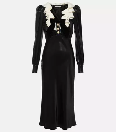 Velvet Maxi Dress in Black - Alessandra Rich | Mytheresa