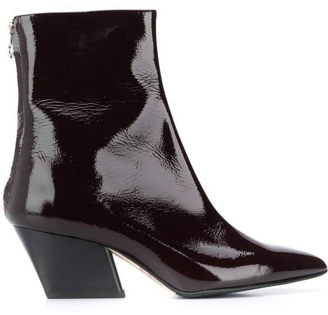 Aeyde pointed patent ankle boots