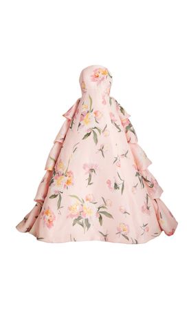 Floral Strapless Gown By Carolina Herrera | Moda Operandi