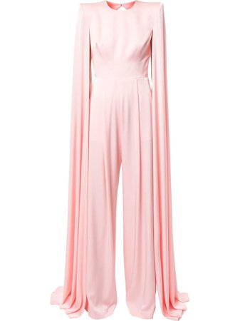 Shop pink Alex Perry Halston cape-sleeve jumpsuit with Express Delivery - Farfetch