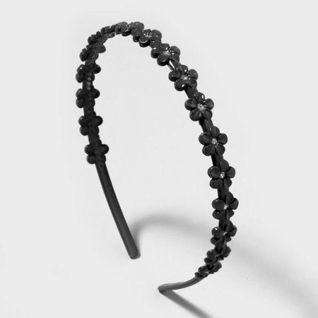 Flower Headband - Black | Claire's US