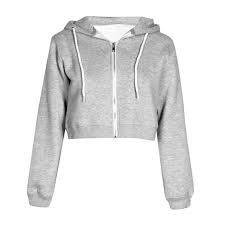 grey cropped zip up hoodie - Google Search