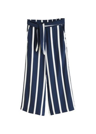 MANGO Striped bow trousers