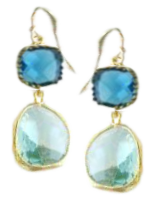 seafoam and blue earrings