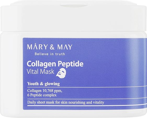 Φύλλο μάσκες με κολλαγόνο και πεπτίδια - Mary & May Collagen Peptide Vital Mask | Makeup.gr
