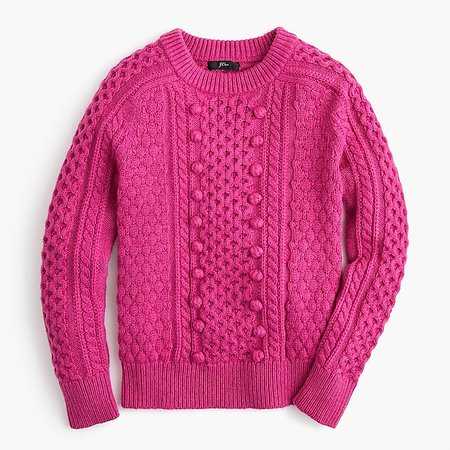 Popcorn cable-knit sweater : Women pullovers | J.Crew