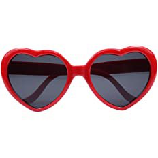 Amazon.com: Armear Women's Lady Girl Fashion Large Oversized Heart Shaped Retro Plastic Sunglasses Cute Love Eyewear Red : Clothing, Shoes & Jewelry