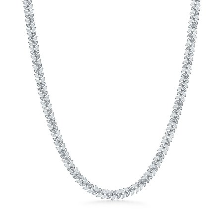 Tiffany Victoria® diamond vine necklace in platinum, 16". | Tiffany & Co.