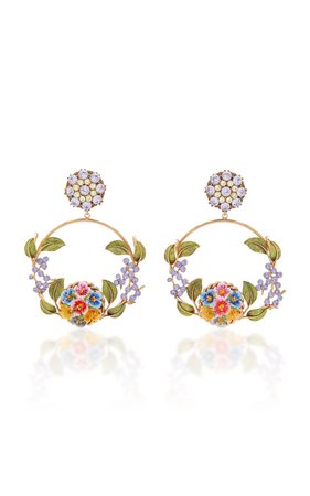 Gold-Tone, Crystal And Enamel Earrings by Dolce & Gabbana | Moda Operandi