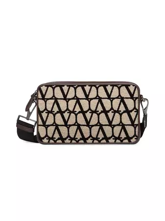 Shop Valentino Garavani Toile Iconographe Shoulder Bag With Leather Details | Saks Fifth Avenue