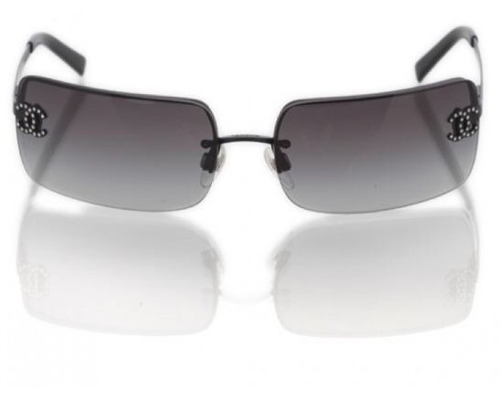 4104B Chanel black rimless sunglasses