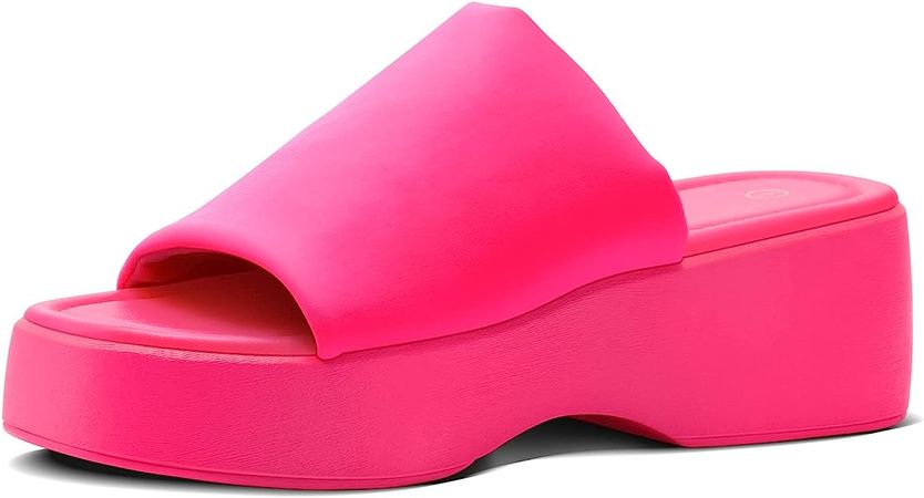 Amazon.com: mysoft Women's Wedge Platform Sandals Open Toe Slip On Slide Flatform Summer Shoes : Everything Else