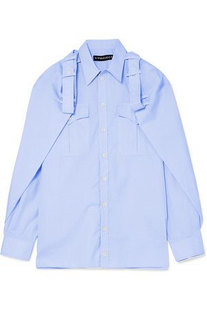 Y/PROJECT | Cape-effect cotton and linen-blend shirt | NET-A-PORTER.COM
