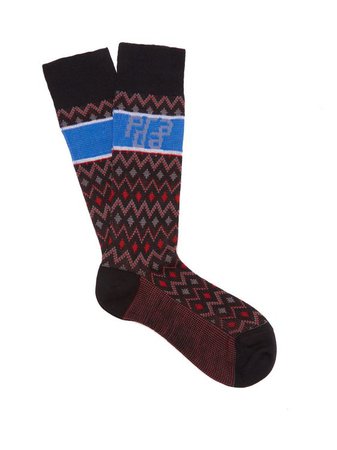 Logo-intarsia wool-blend socks | Prada | MATCHESFASHION.COM AU