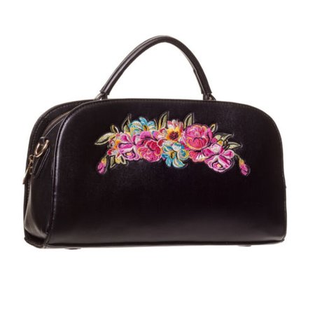 Black Pink Floral Kitsch Rockabilly Vintage 50s Tote Handbag UK | eBay