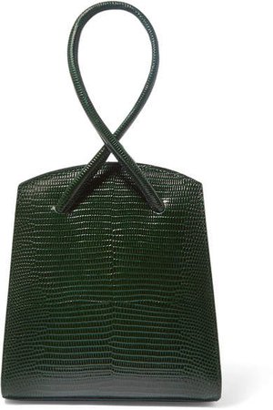 Little Liffner - Twisted Mini Lizard-effect Leather Tote - Green