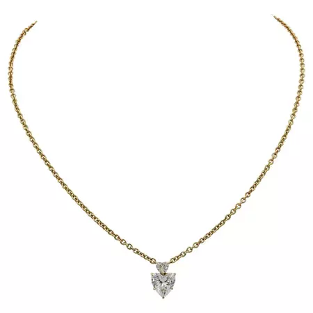 Sabbadini 2.48 Carat Heart-Shape Diamond Pendant Necklace For Sale at 1stDibs