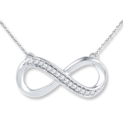 Diamond Infinity Necklace Sterling Silver