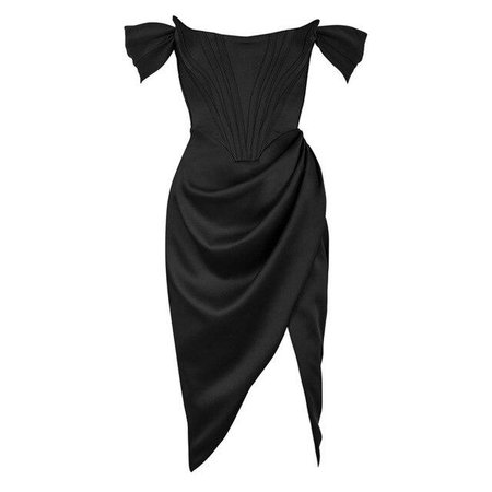 BLACK CORSET BODYCON DRESS – MUSSECCO