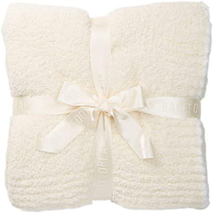 Amazon.com: Barefoot Dreams Contrast Trim Throw Blanket 45 x 60 Cream & White: Home & Kitchen