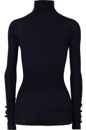 Jil Sander | Ribbed cashmere and silk-blend turtleneck sweater | NET-A-PORTER.COM