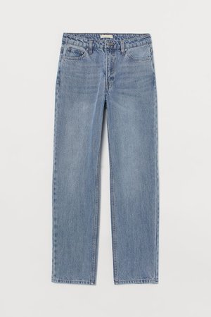 Straight Regular Jeans - Açık kot mavisi - KADIN | H&M TR