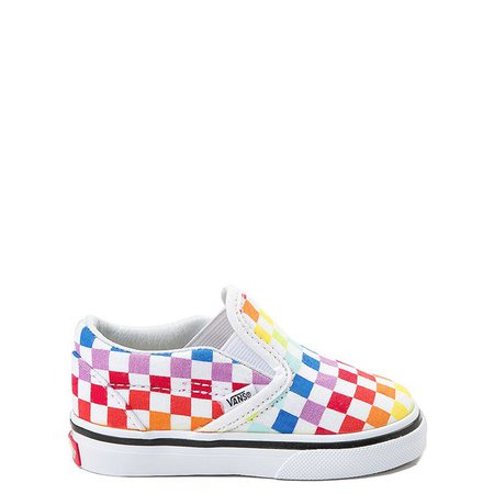 Vans Slip On Rainbow Checkerboard Skate Shoe - Baby / Toddler - Multi | Journeys