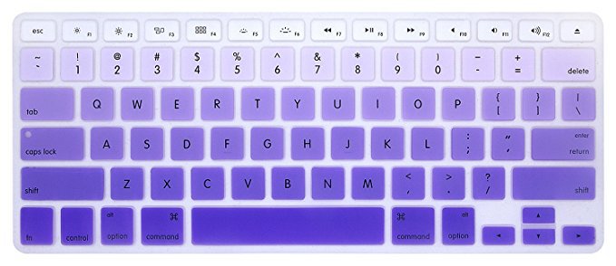 HRH Purple Gradient Keyboard Cover Silicone Skin for MacBook Air 13 and MacBook Pro 13" 15" 17" (with or w/out Retina,Not Fit 2016 Macbook Pro 13 15 with/without Touch Bar) US Layout