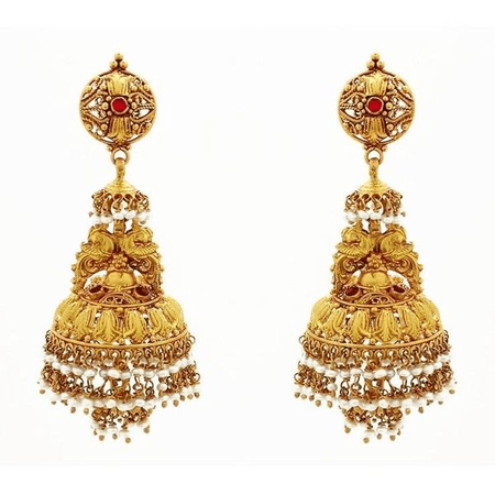 gold South Indian Khulna traditional jewelry earring