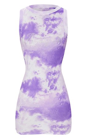 Purple Angel Diamante Tie Dye Sleeveless Bodycon Dress | PrettyLittleThing USA