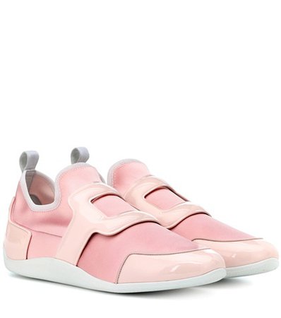 Sporty Viv leather-trimmed sneakers