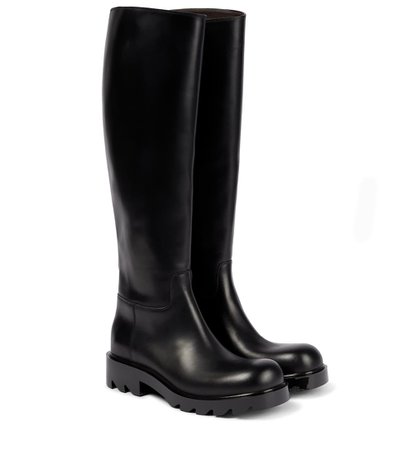 Bottega Veneta - Strut leather knee-high boots | Mytheresa