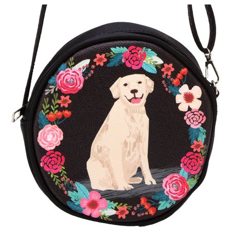 Floral Dog Breed Circle Crossbody Bag | The Animal Rescue Site
