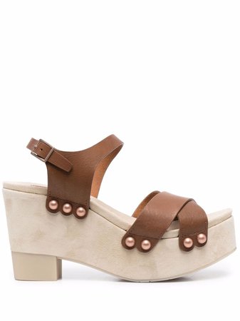 Shop Pedro Garcia Dunia leather clog sandals with Express Delivery - FARFETCH
