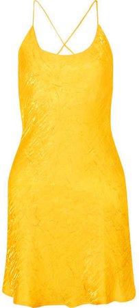 The Line By K - Flynn Crinkled-satin Mini Dress - Yellow