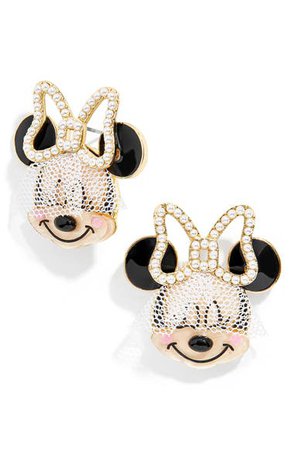 BaubleBar Disney® Bride Minnie Mouse Statement Stud Earrings | Nordstrom
