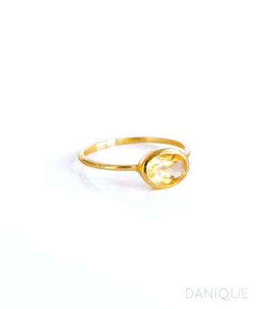 Tiny Champagne Citrine Ring November Birthstone Ring | Etsy