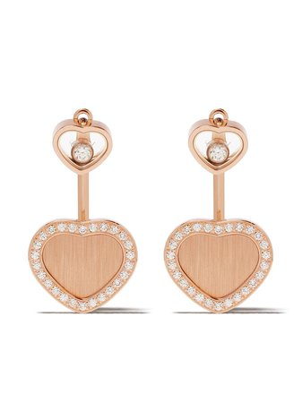 Chopard x 007 18kt Rose Gold Happy Hearts - Golden Hearts Diamond Earrings