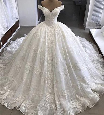 Lace Wedding Dresses Vintage Off Shoulder Ball Gowns For Bride – alinanova