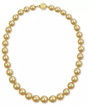Macy's Cultured Golden South Sea Pearl (10-12-1/2mm) Strand 18" Collar Necklace