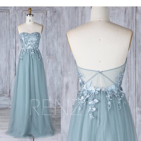 green-blue bridesmaid dress