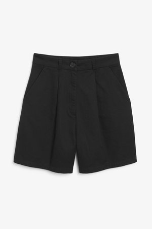 High waist tailored shorts - Black magic - Shorts - Monki WW