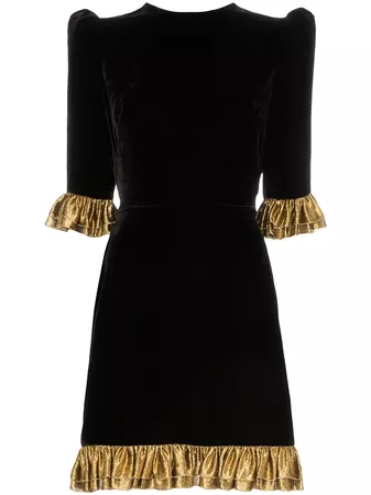 The Vampire's Wife Frill detail velvet mini dress £1,270 - Shop Online - Fast Global Shipping, Price
