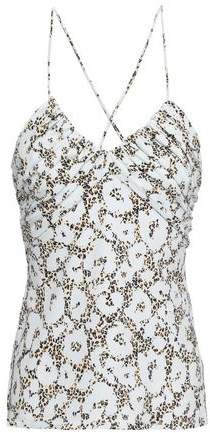Ruched Leopard-print Stretch-jersey Camisole