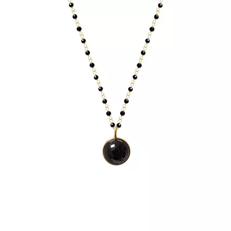 Black Onyx Rosary With Black Onyx Ball Pendant | Mirabelle Jewellery | Wolf & Badger