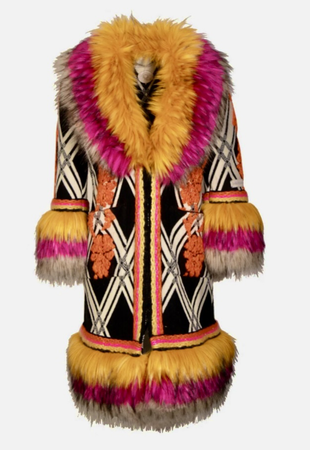 multicolour designer coat