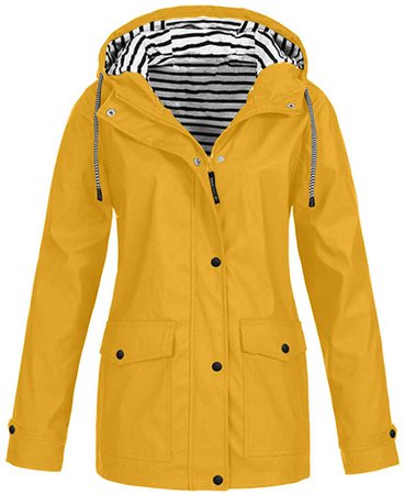 Amazon.com: ANOKA Yellow Raincoats for Women Rain Jacket Waterproof Winderproof Outdoor Lightweight Packable Hooded Outwear Yellow Large: Clothing