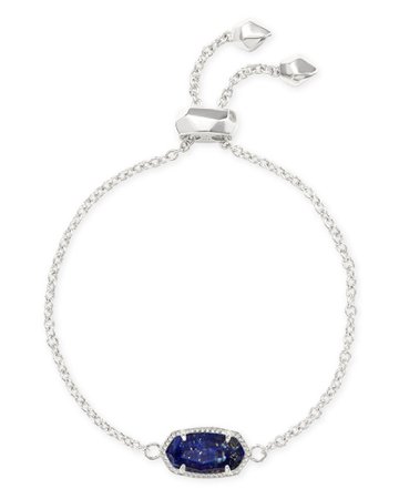 Elaina Bright Silver Adjustable Chain Bracelet in Blue Lapis Blue Lapis | Kendra Scott