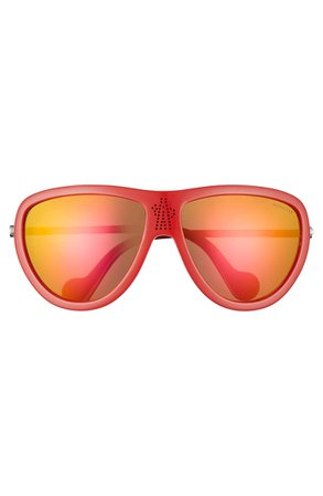 McQ Alexander McQueen 66mm Mirrored Tinted Aviator Sunglasses